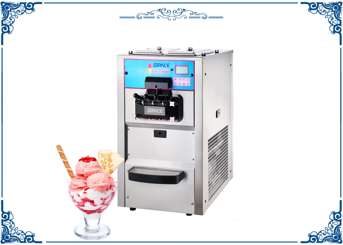 Automatic Soft Ice Cream Frozen Yogurt Maker 3 Flavors Table Top Low Noise